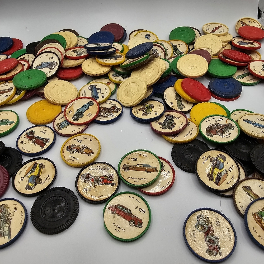 1960s Jello Plastic Coins Car Automobile Tokens Lot of over 80 see desc